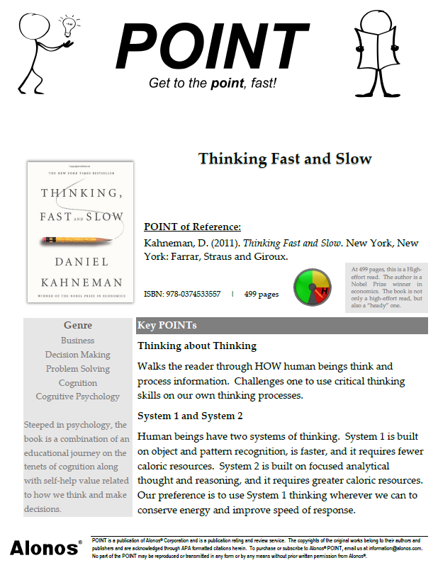 cover image for The POINT on Thinking Fast and Slow