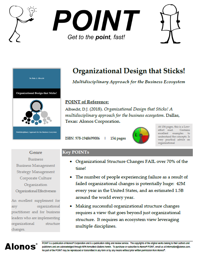 POINT cover image for Organizational Design that Sticks